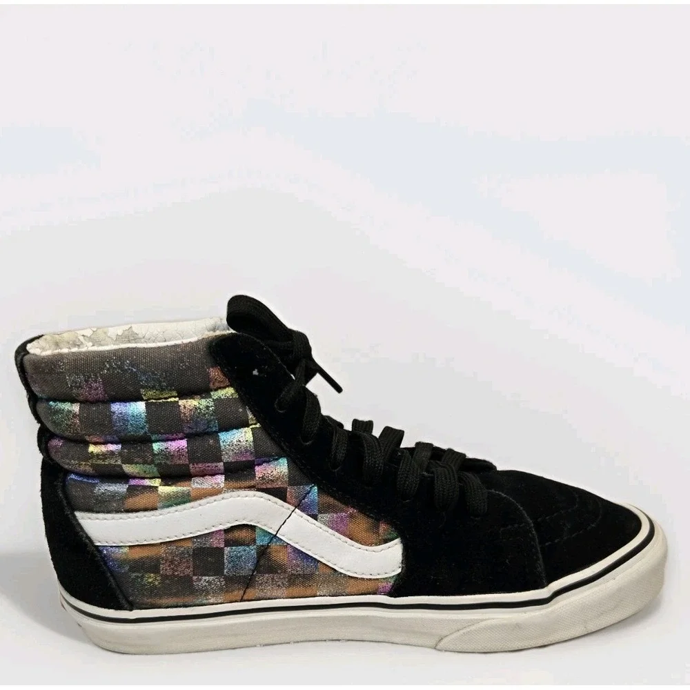 Vans Iridescent Checkerboard Men's 5.5‎  High Top Skateboard Shoe Off The Wall